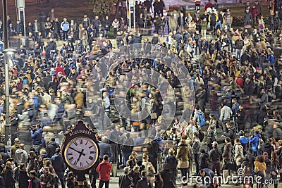 Antigovernment protest in Bucharest Editorial Stock Photo